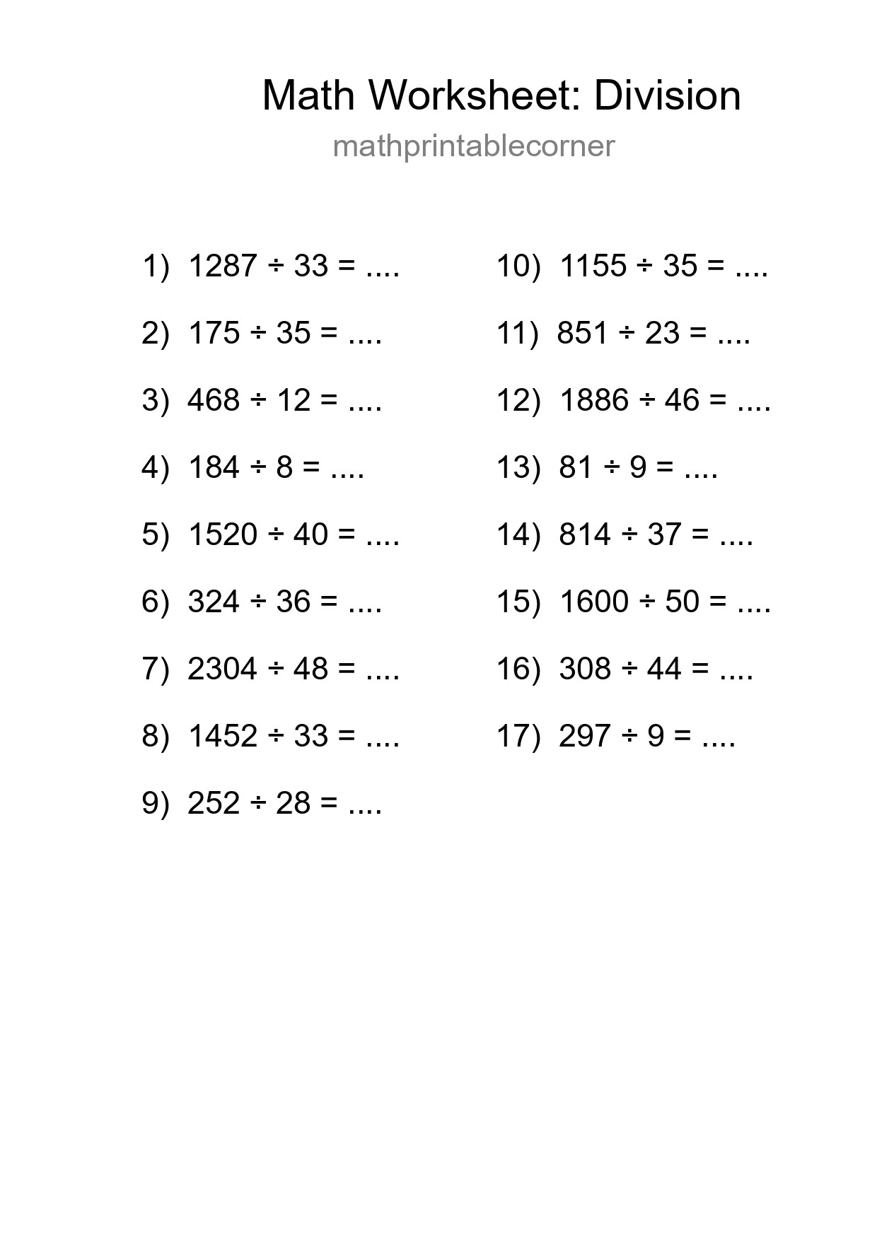 Free 17 Division Math Worksheet For Grade 2 With Answers - Part 26