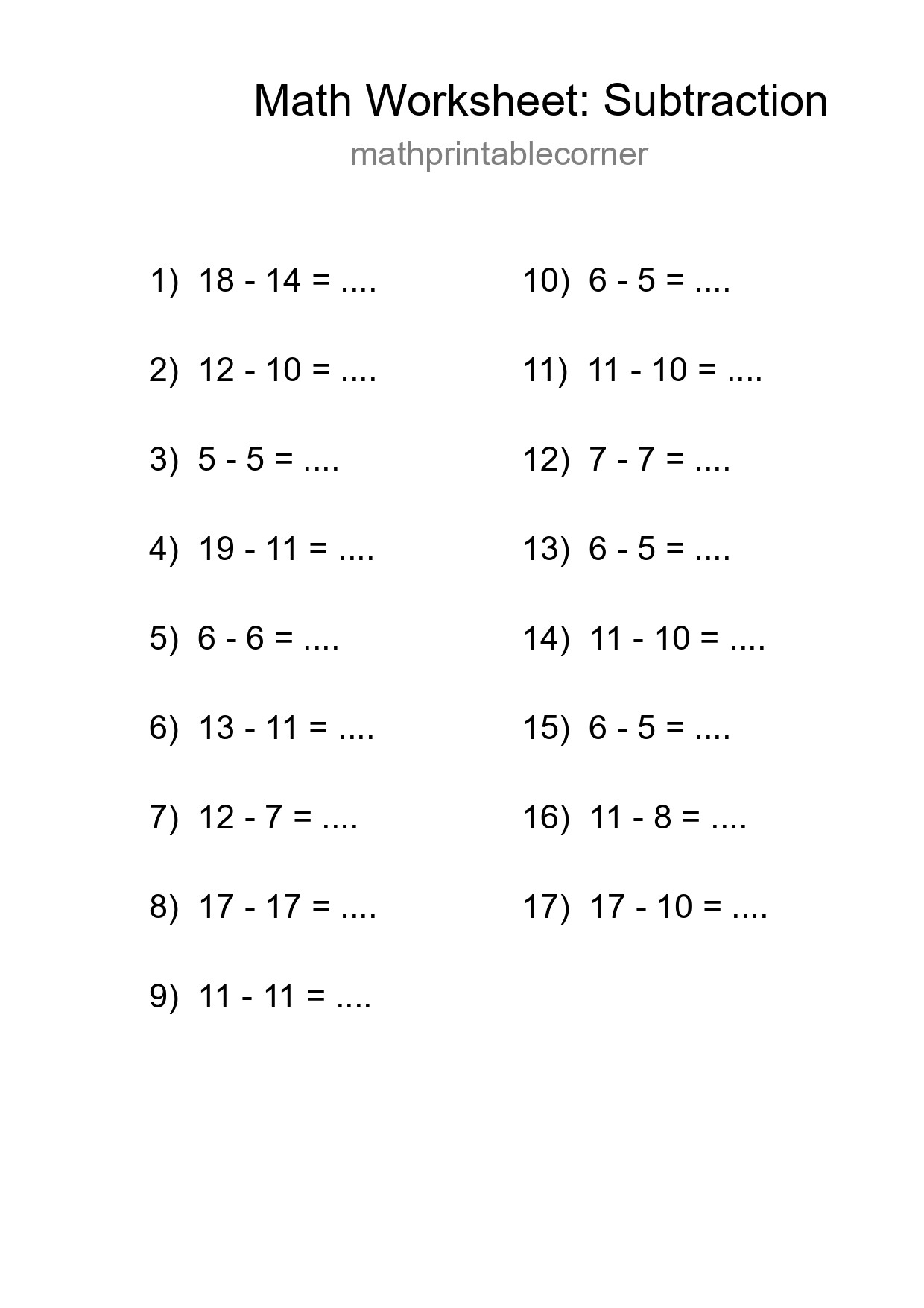 Free 17 Subtraction Math Worksheet For Grade 2 With Answers - Part 239
