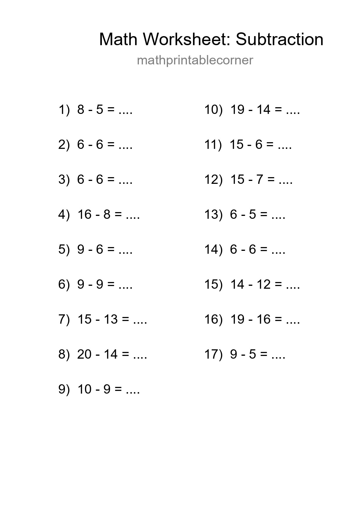 Free 17 Subtraction Math Worksheet For Grade 2 With Answers - Part 294