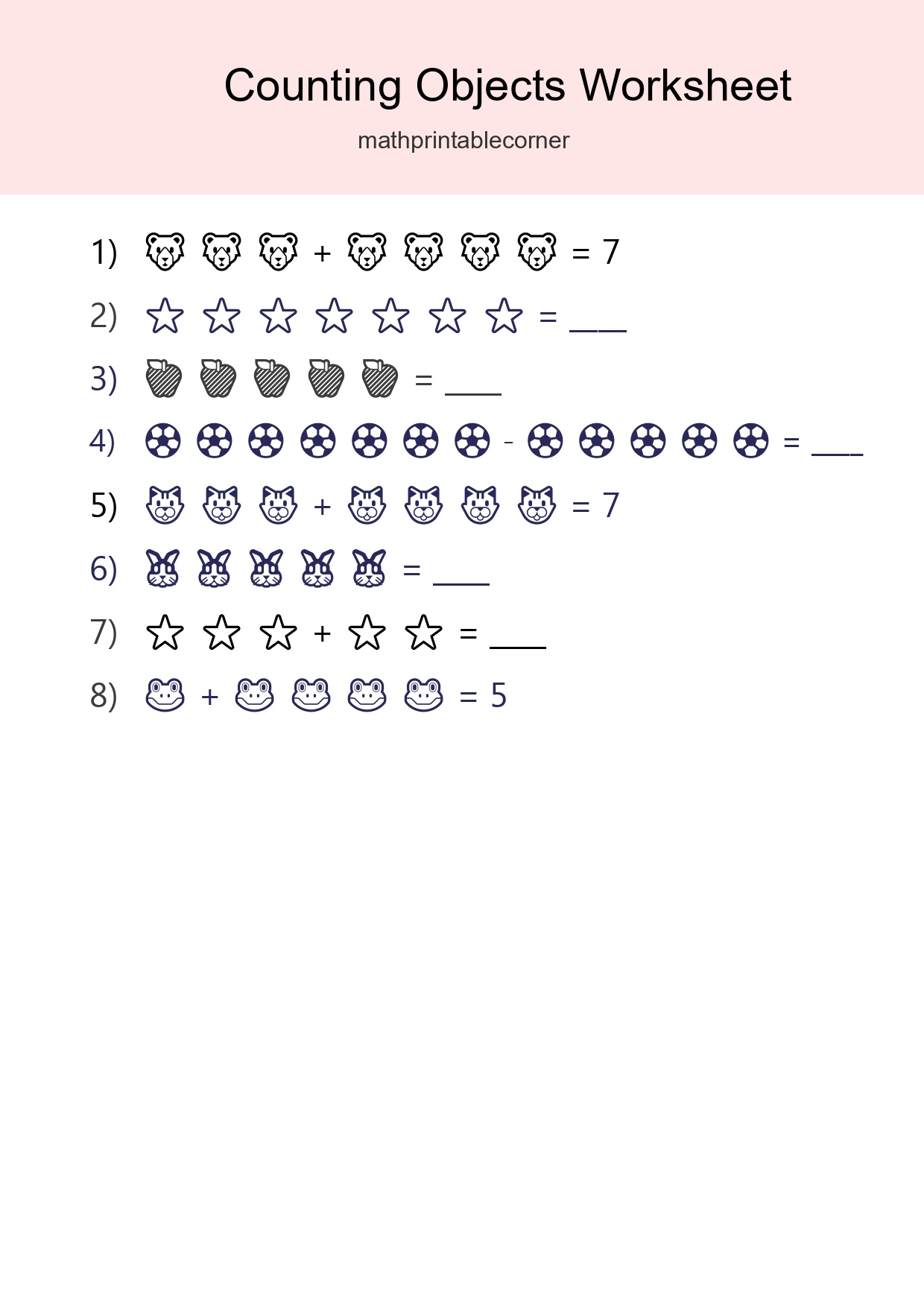 Free Counting Objects Worksheet For Kindergarten Printable - Part 168
