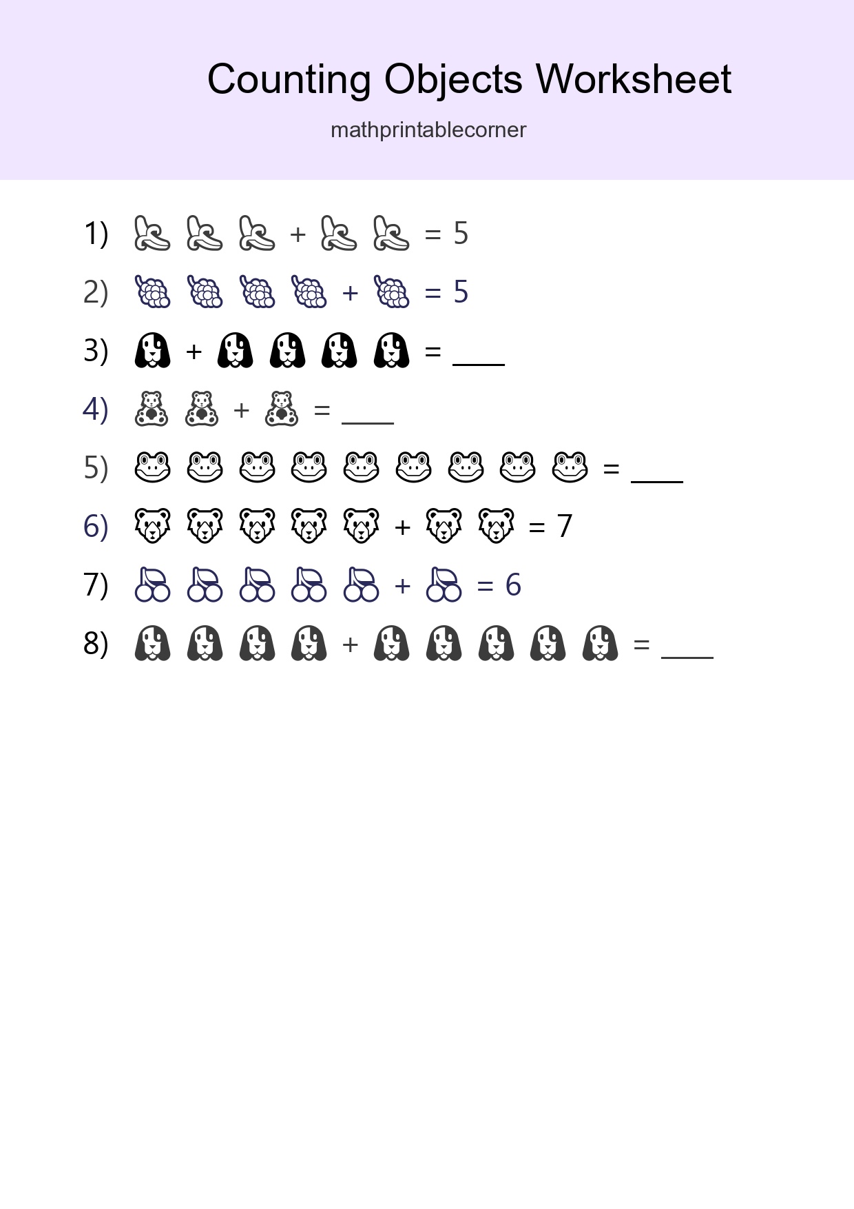Free Counting Objects Worksheet For Kindergarten Printable - Part 179