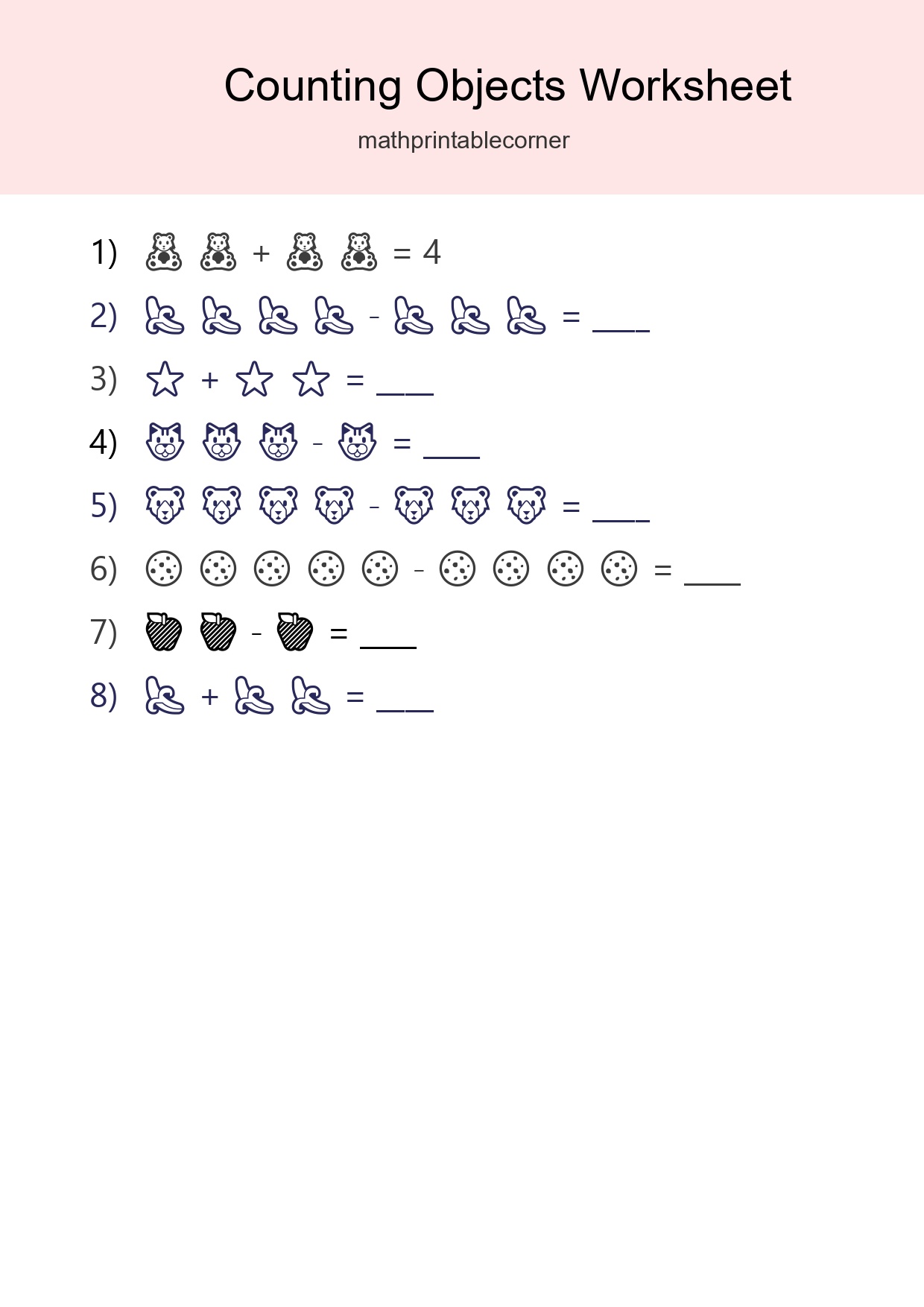 Free Counting Objects Worksheet For Pre-K Printable - Part 300