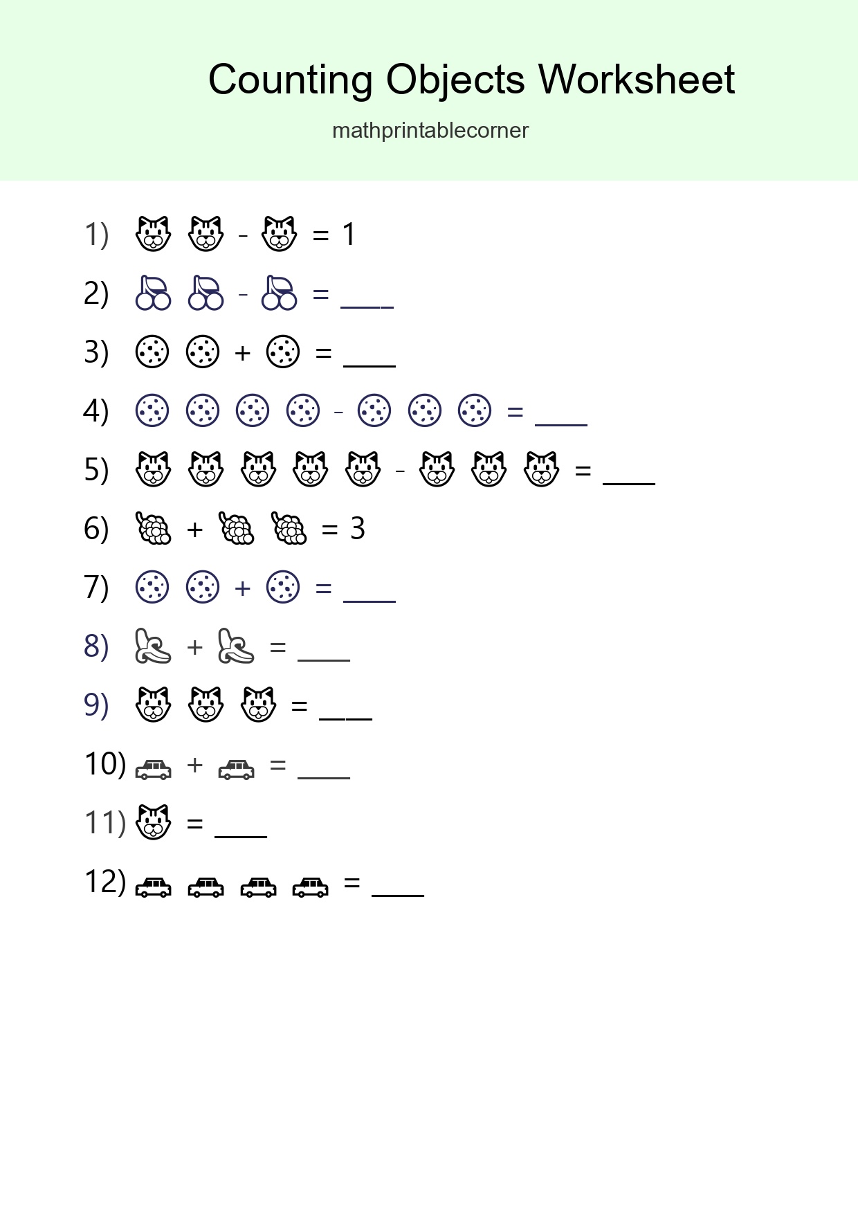 Free Counting Objects Worksheet For Pre-K Printable - Part 36
