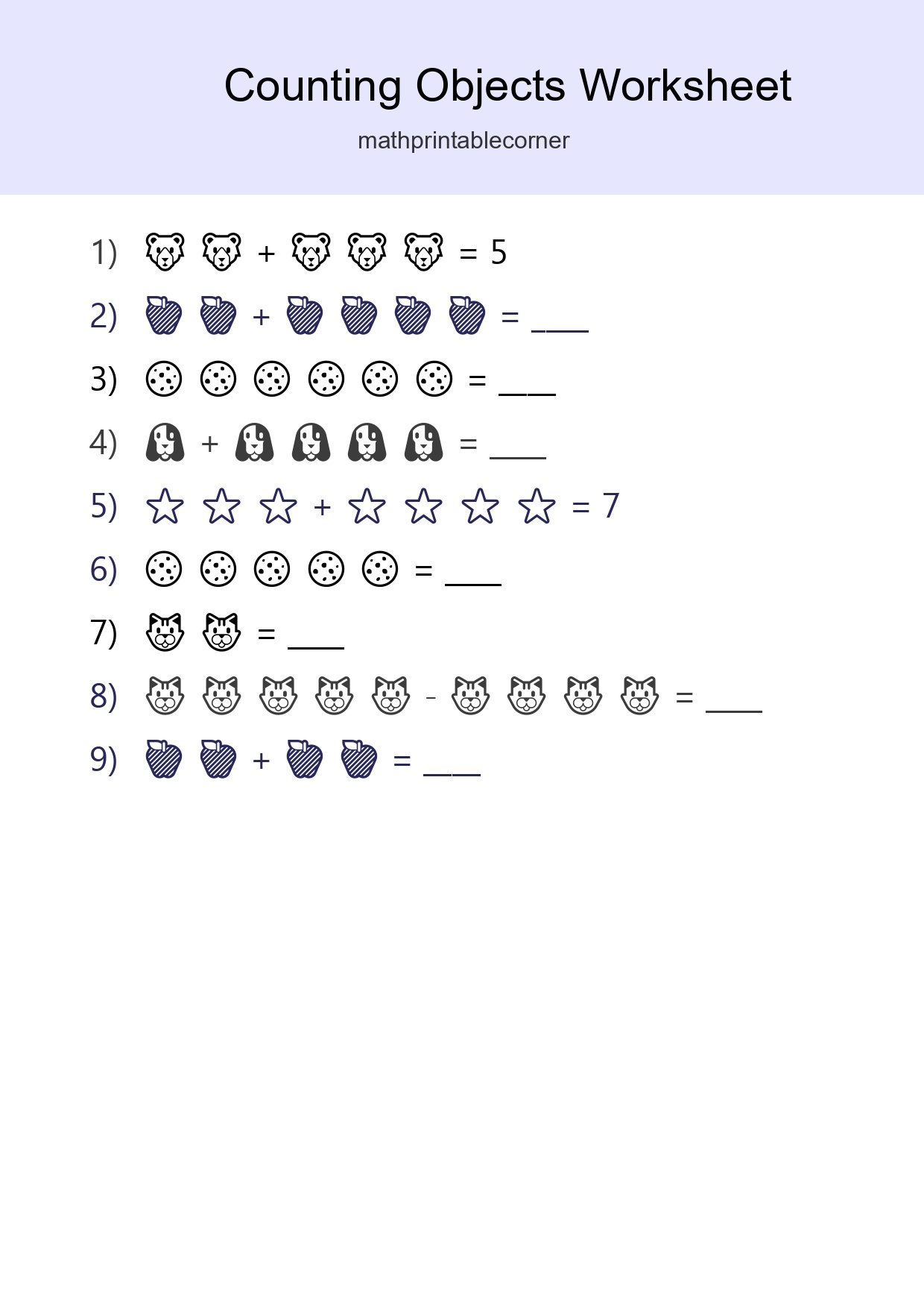 Learn Counting With Pictures Worksheet (Kindergarten) - Part 245