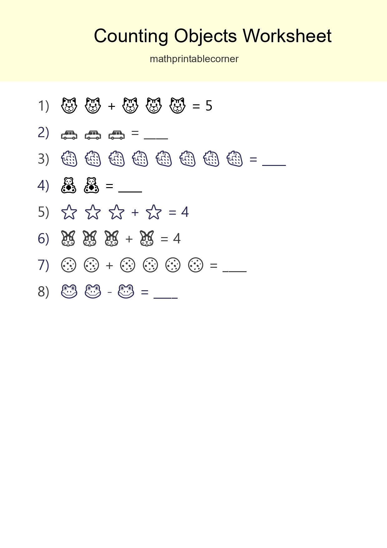 Learn Counting With Pictures Worksheet (Kindergarten) - Part 289