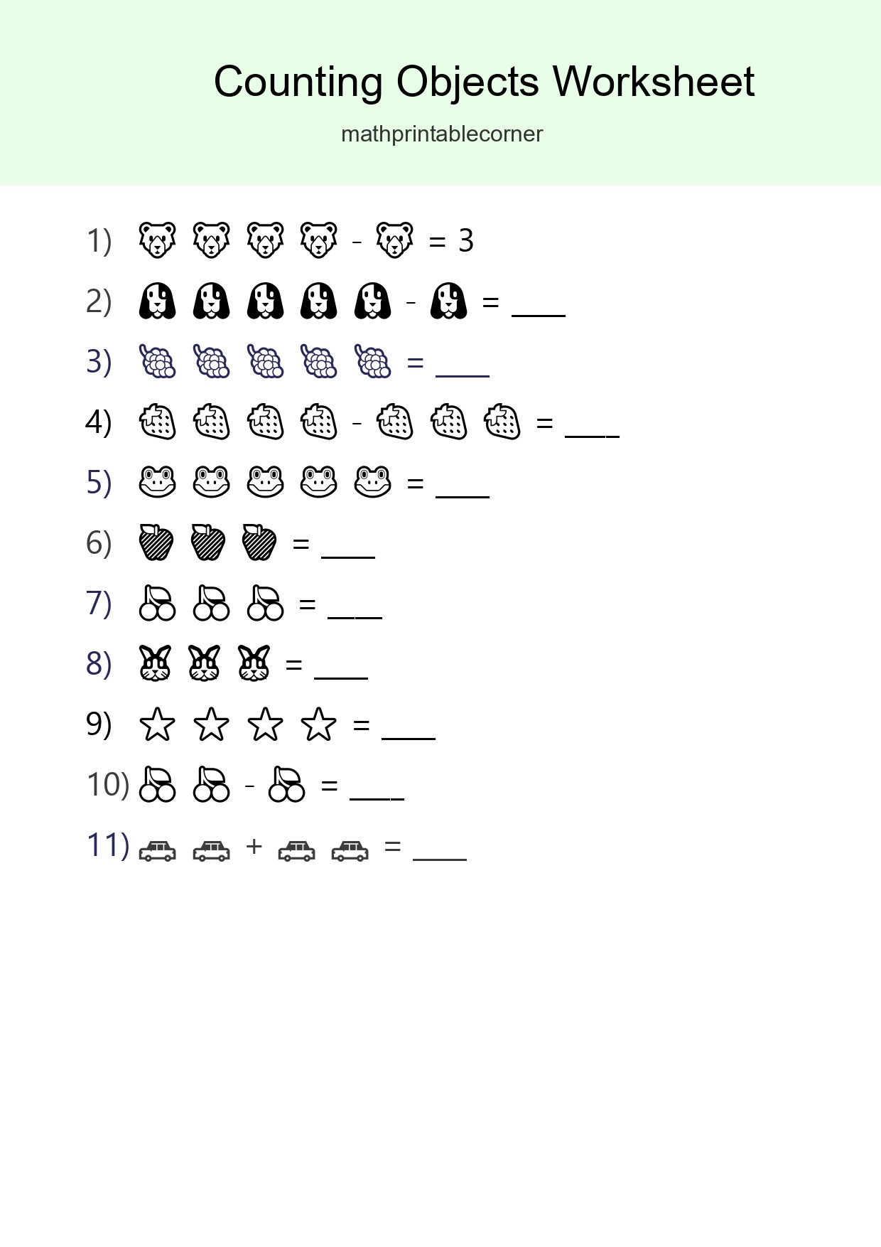 Learn Counting With Pictures Worksheet (Pre-K) - Part 212