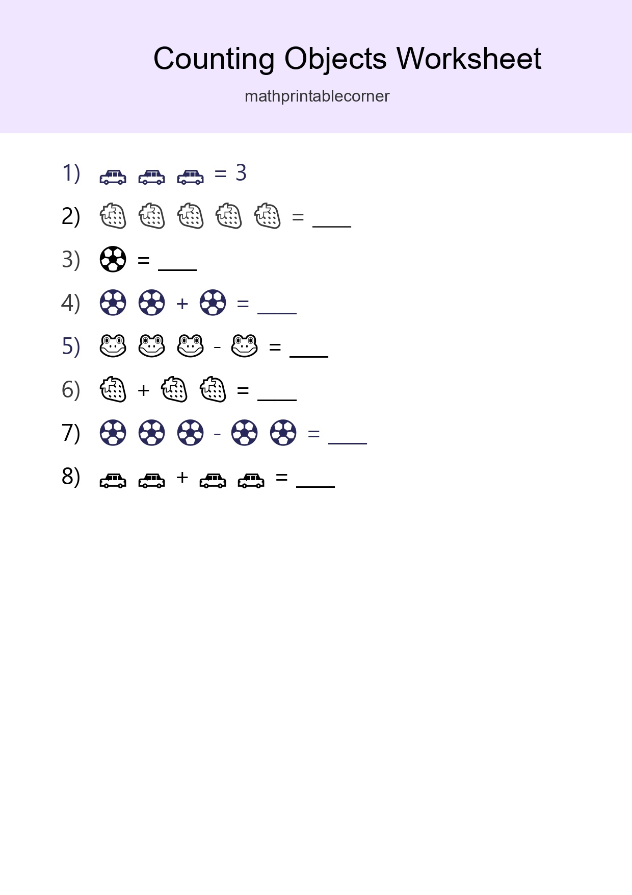 Pre-K Count The Objects Worksheet - Part 102