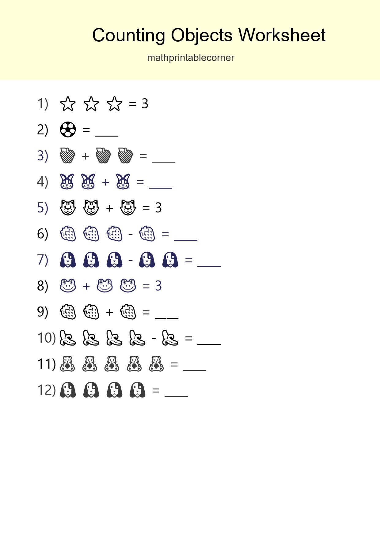 Pre-K Count The Objects Worksheet - Part 135