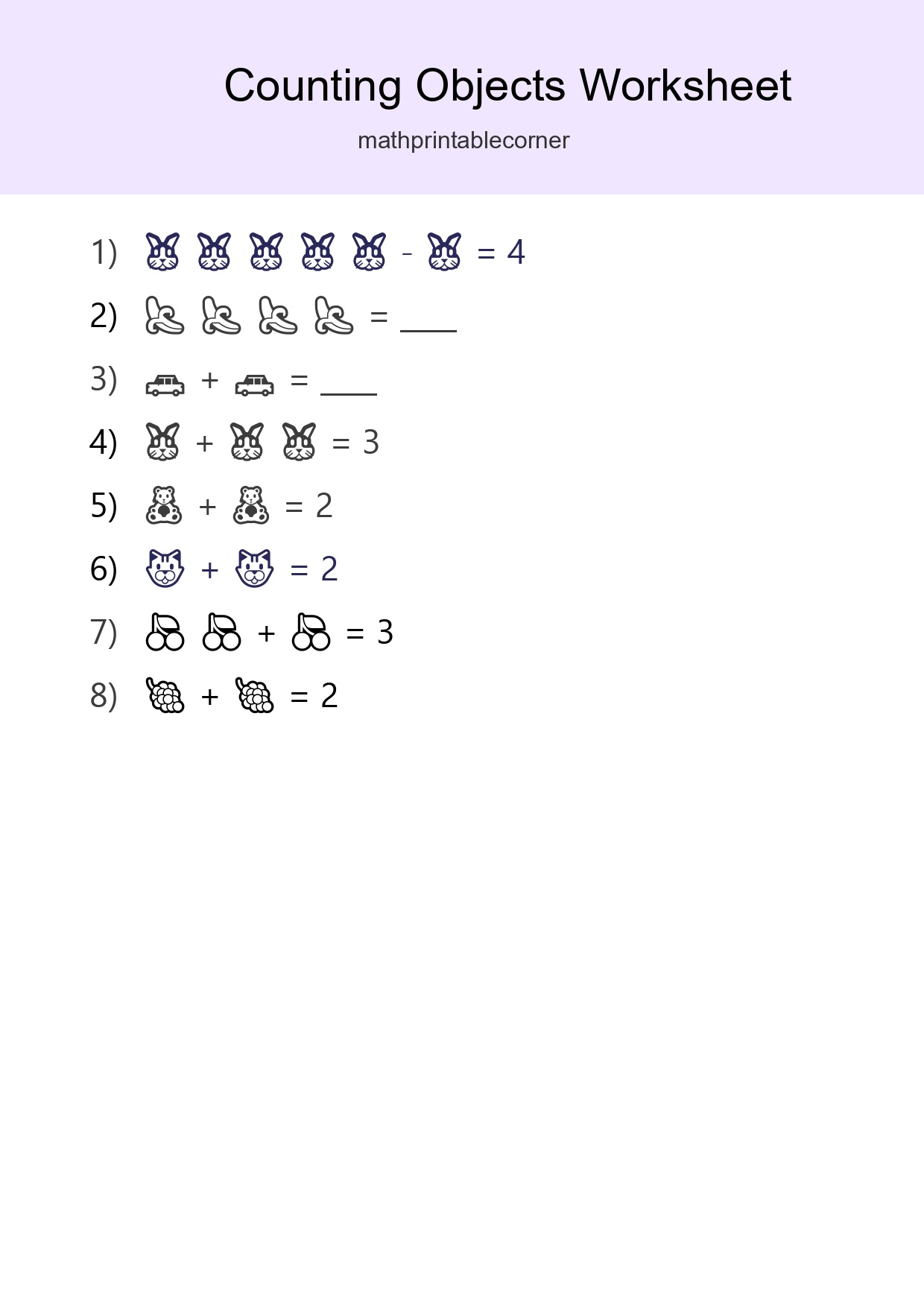 Pre-K Count The Objects Worksheet - Part 157