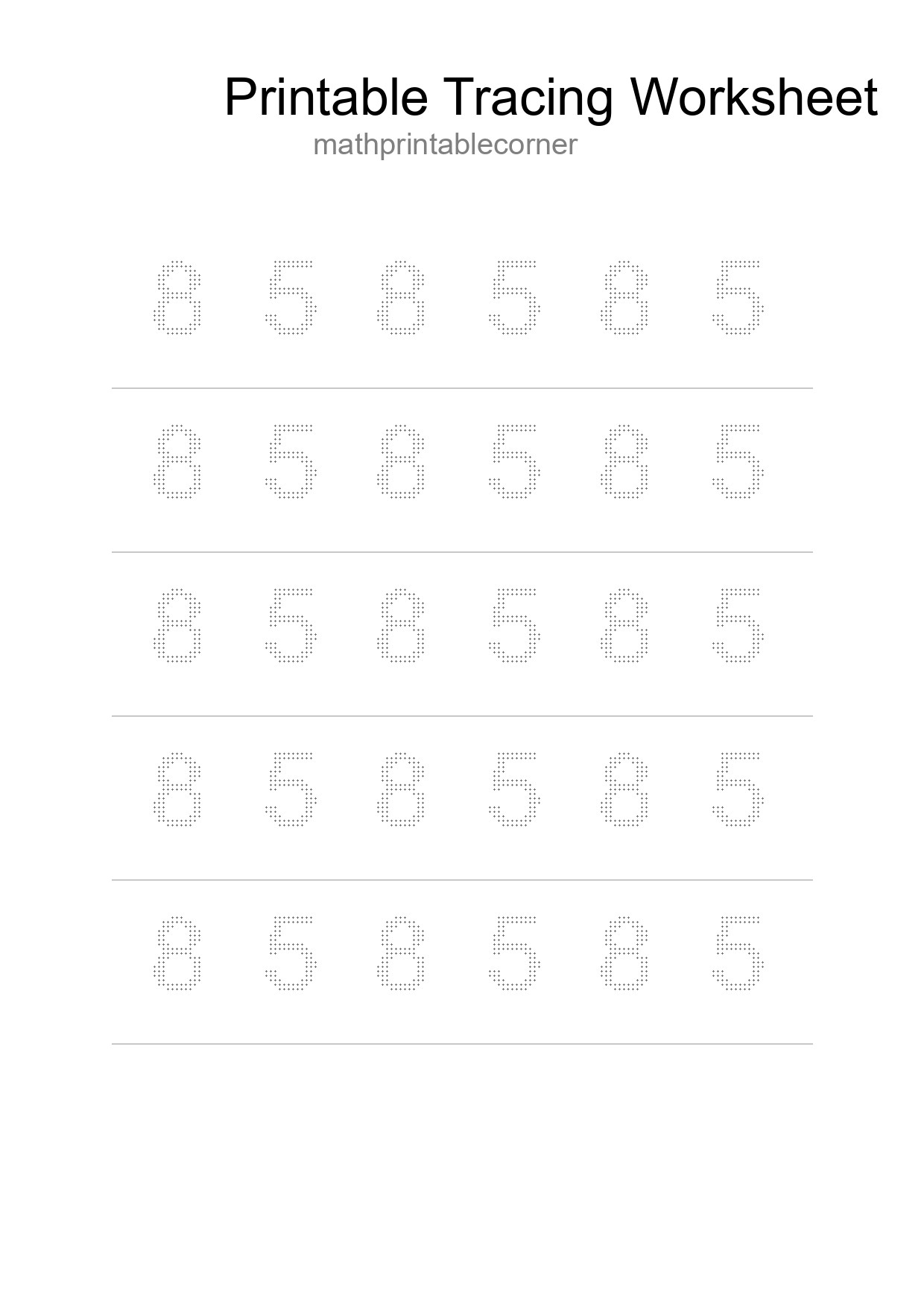 Printable Tracing Worksheet For Kids - Part 120