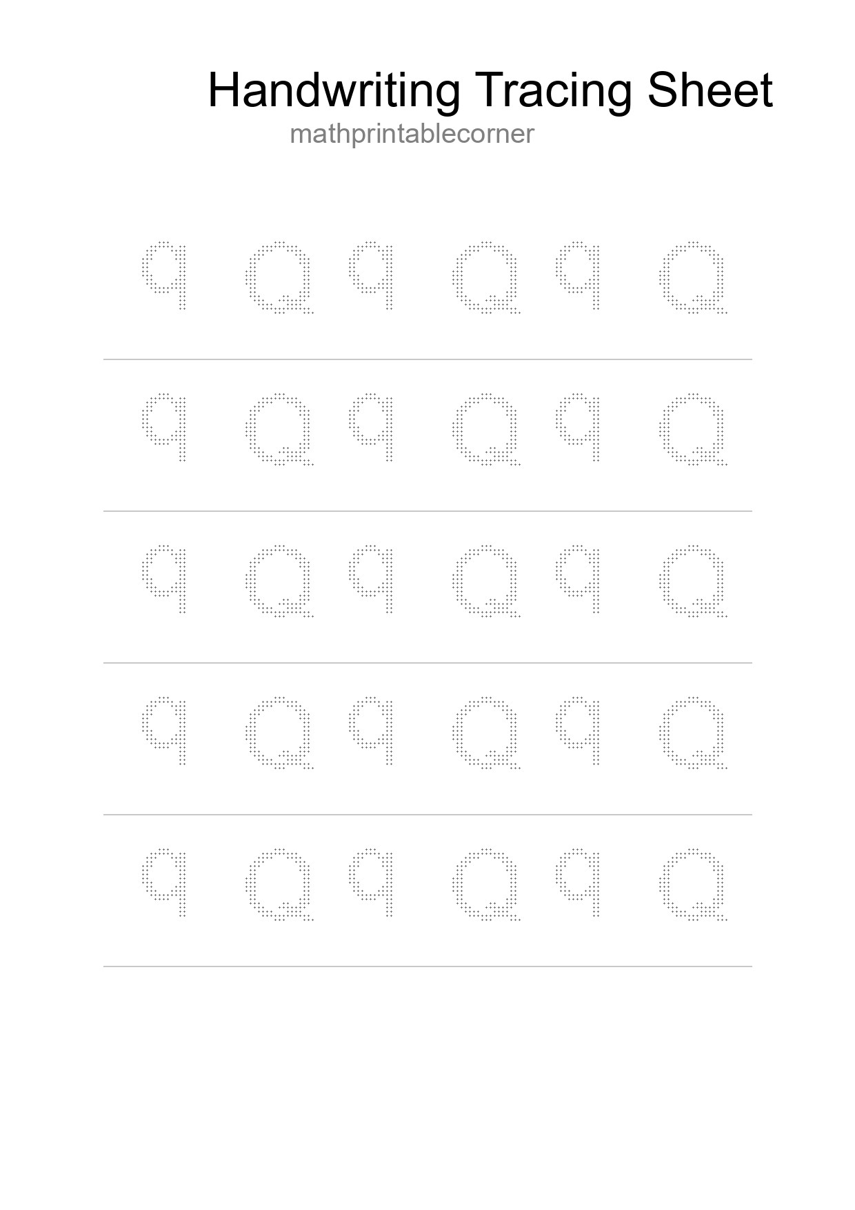 Printable Tracing Worksheet For Kids - Part 208