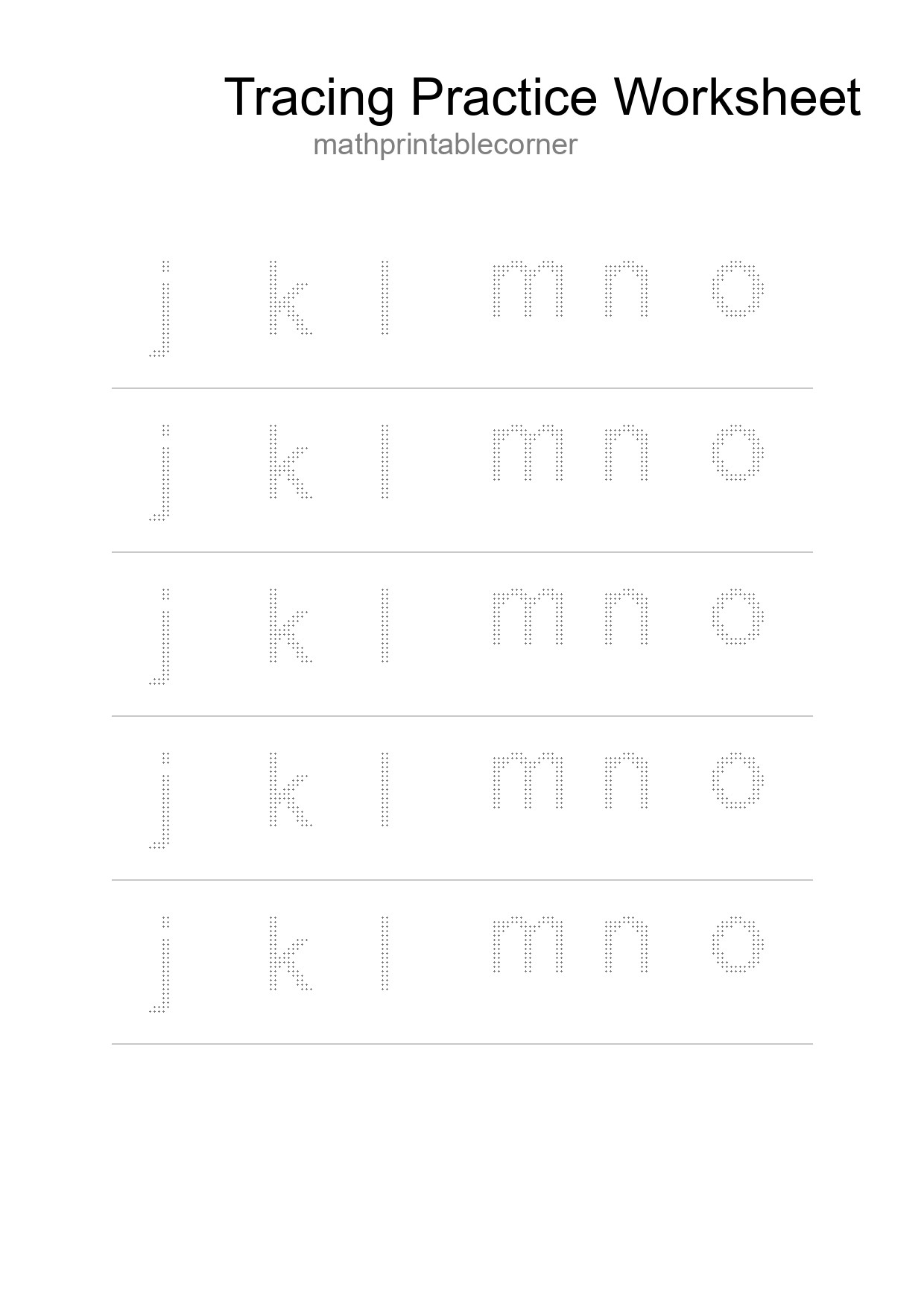 Printable Tracing Worksheet For Kids - Part 263